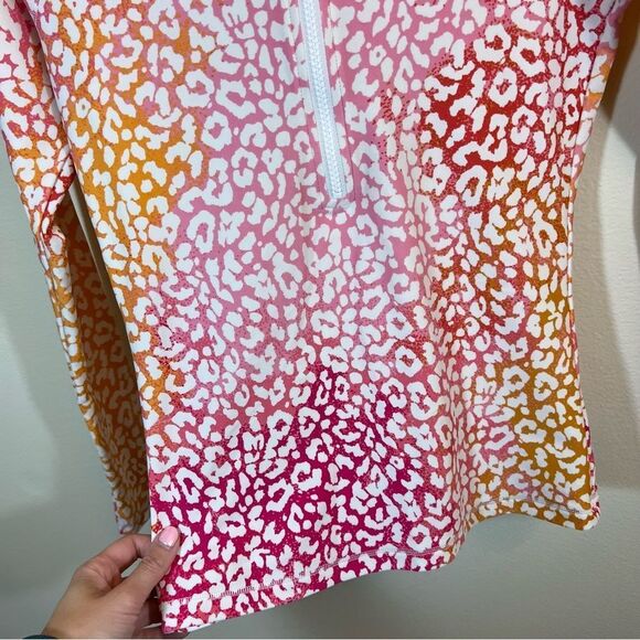 ✨ J. Crew Women’s Pink Orange Cheetah Leopard Rash Guard Small - Picture 8 of 12